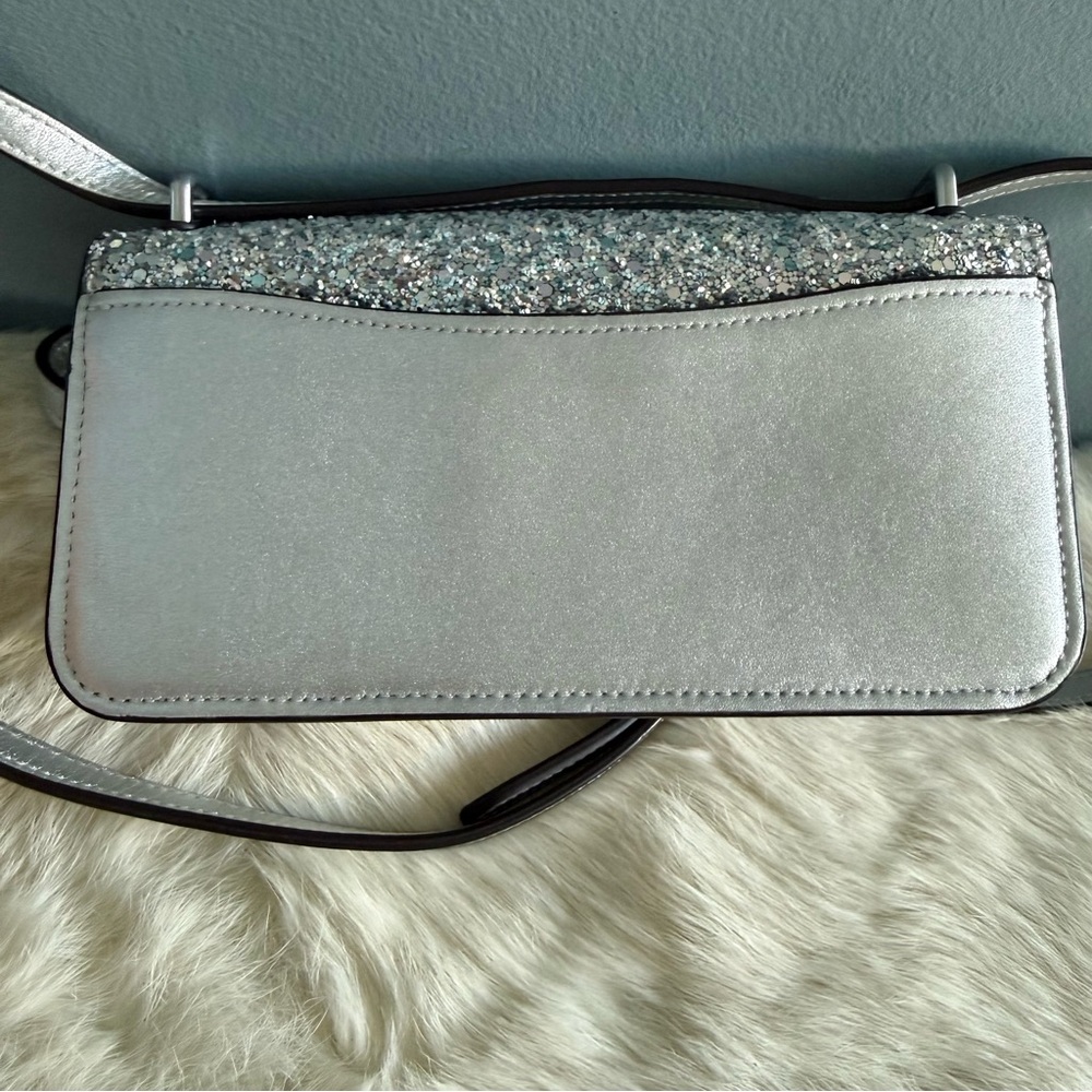 Coach Morgan Square Silver Glitter Crossbody Bag - Picture 4 of 15